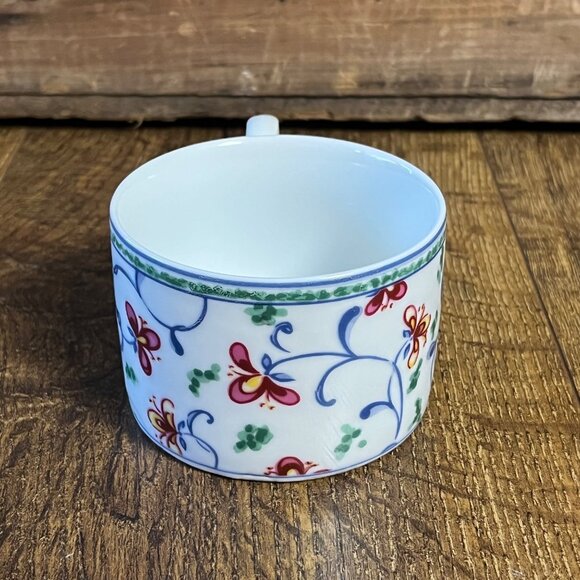 Coventry Portuguese Tile Cup Fine Porcelain White Floral - Picture 4 of 7